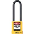 Zing ZING RecycLock Safety Padlock, Keyed Different, 3" Shackle, 1-3/4" Body, Yellow, 7054 7054